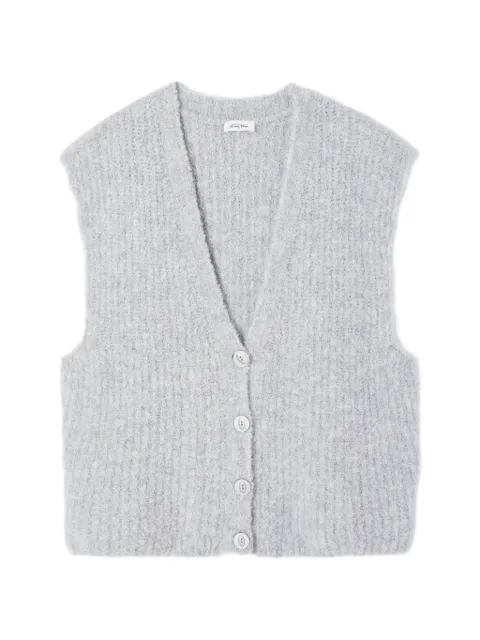 American Vintage Zolly button-fastening V-neck vest Grey ZOL19E