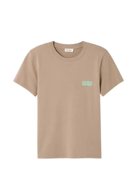 American Vintage crew-neck logo-detail T-shirt Neutrals YKO02C