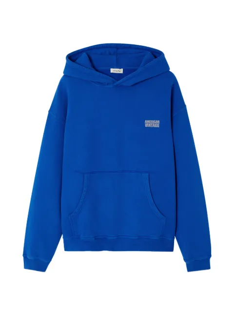 American Vintage Plizzy hooded long-sleeved cotton sweatshirt Blue MPLI03C