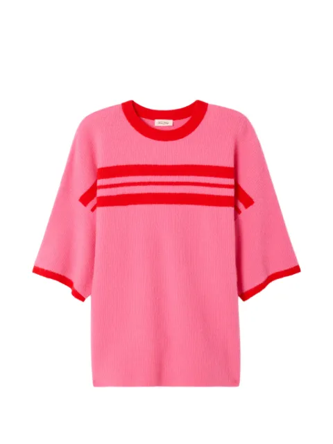 American Vintage Damsville striped crew-neck sweater Pink DAM18H