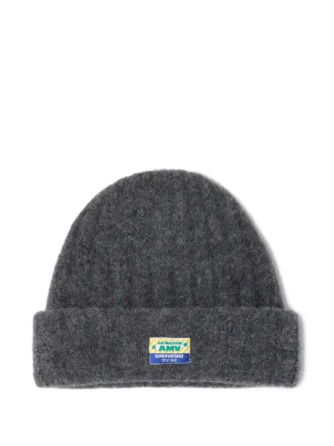 American Vintage Vitow ribbed-knit beanie hat Grey VITO22AE26