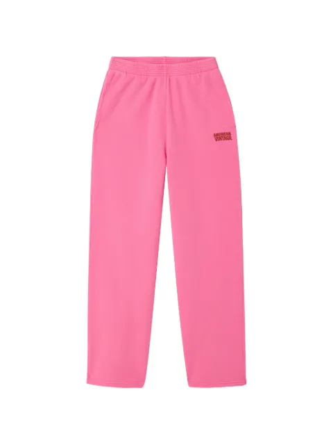 American Vintage Plizzy logo-detail straight cotton track pants Pink PLI05B