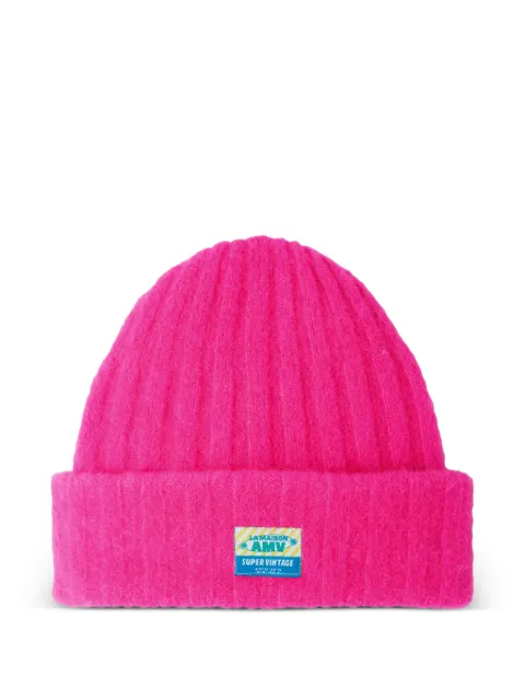 American Vintage Vitow logo-appliqué beanie hat Pink VITO22A