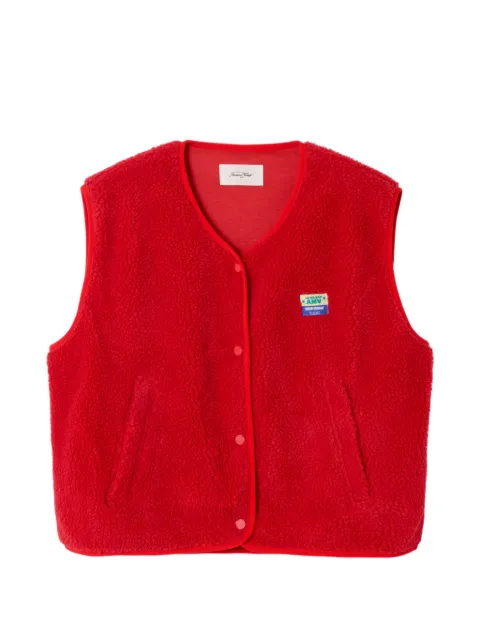 American Vintage sleeveless buttoned waistcoat Red HOK16B