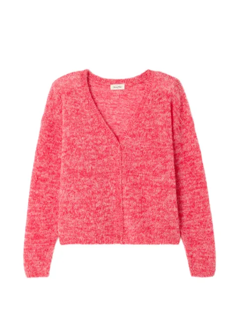 American Vintage Nuggy V-neck long-sleeve wool cardigan Pink NUG19A