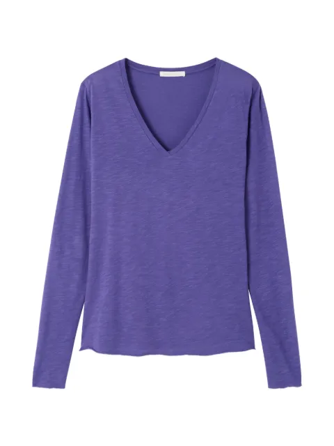 American Vintage Jacksonville long-sleeved V-neck T-shirt Purple JAC52V