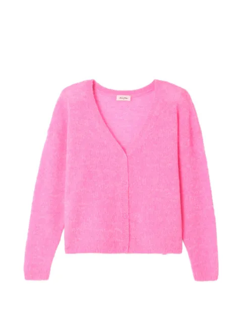 American Vintage Nuggy V-neck long-sleeve wool cardigan Pink NUG19A