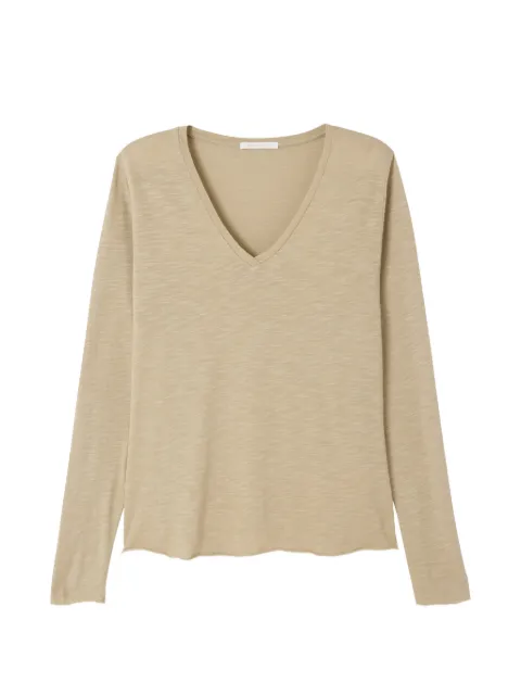 American Vintage Jacksonville long-sleeve V-neck T-shirt Neutrals JAC52V