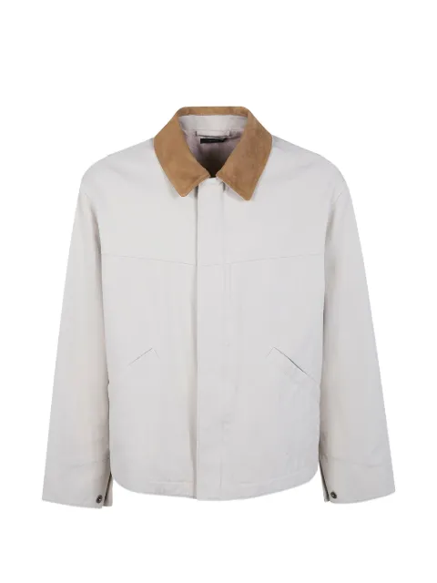 TOM FORD suede-collar shirt jacket Neutrals OJS020FMC266