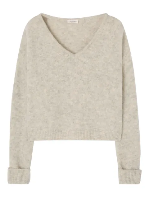American Vintage V-neck knitted sweater Neutrals EAST18H