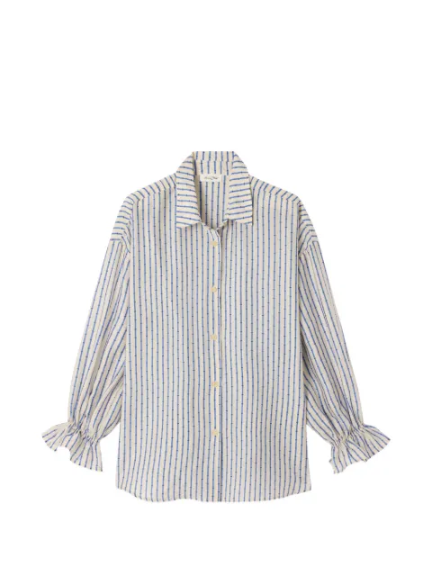 American Vintage Zivow striped ruffled-cuffs shirt Neutrals ZIV06C
