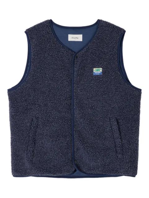 American Vintage Hoktown sherpa gilet Blue MHOK16AE26