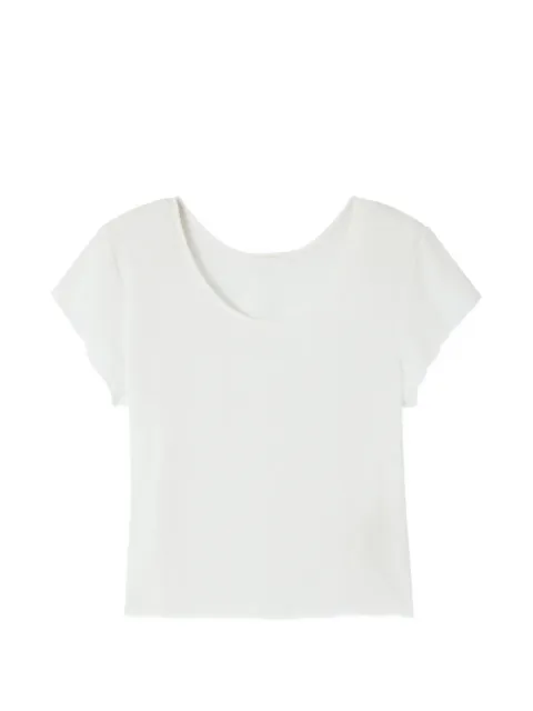 American Vintage Dualy round-neck short-sleeve linen T-shirt White DUA02A