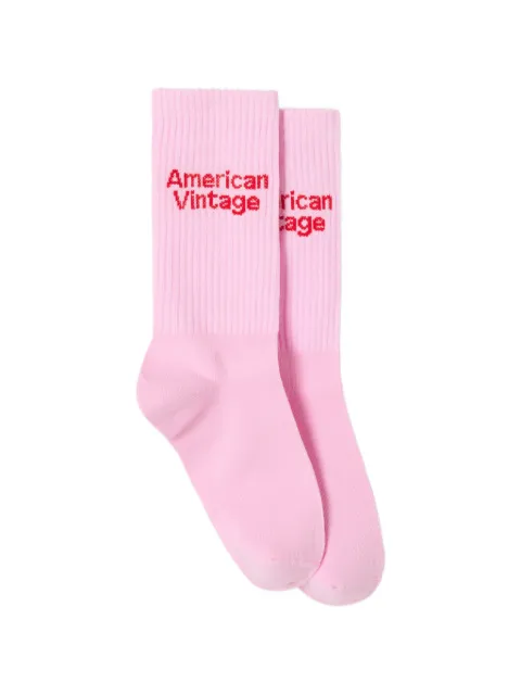 American Vintage Clypsun logo socks Pink CLY00B