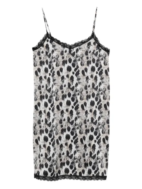 R13 lace-trim leopard-print mini dress Neutrals R13WR434R664B