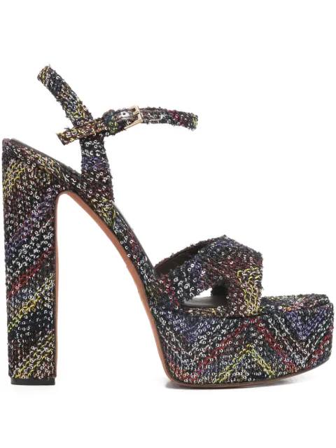 Missoni Angela platform heel sandals Black MWF092