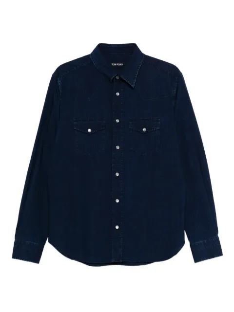 TOM FORD chest-pocket shirt Blue HDS001FMC289UCC