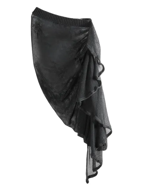 AISLING CAMPS Wave draped asymmetric skirt Black AC2501