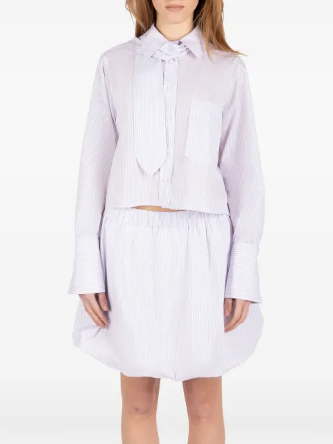 Société Anonyme striped bow-detail shirt White CPBOXSA18W98CN100