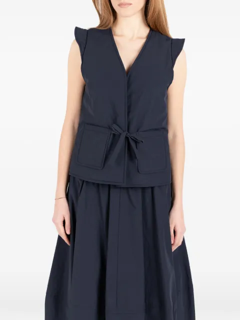 Société Anonyme V-neck tie-detail vest Blue PUFFVSA18W98PA100