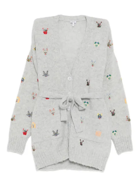 LOEWE animal-embroidered cardigan Grey S359Y16KAG
