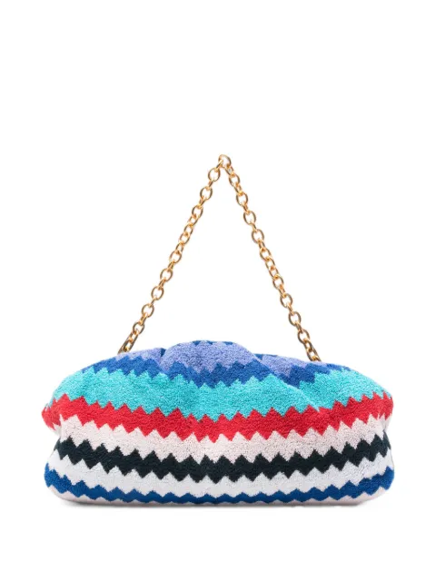 Missoni zigzag-woven chain-strap clutch bag Blue MI10062F