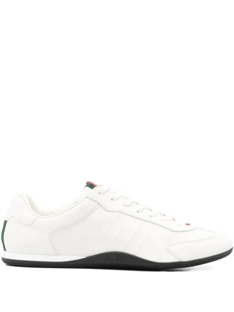 Gucci Web-detail leather sneakers Neutrals 857018AAFUH