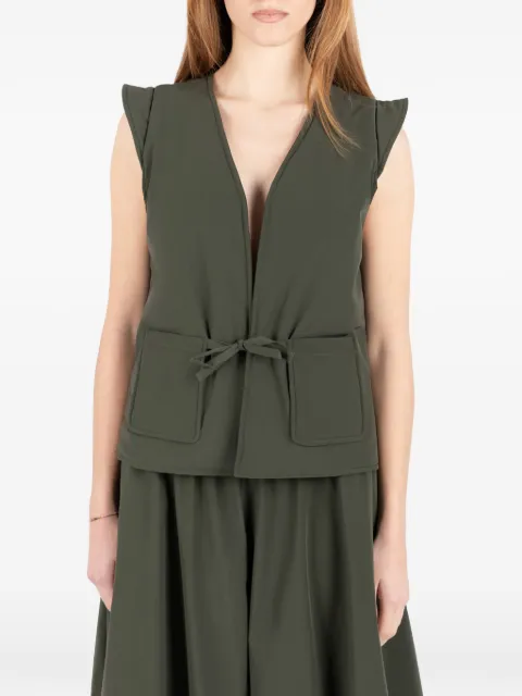 Société Anonyme tie-detail vest Green PUFFVSA18W98PAEL71