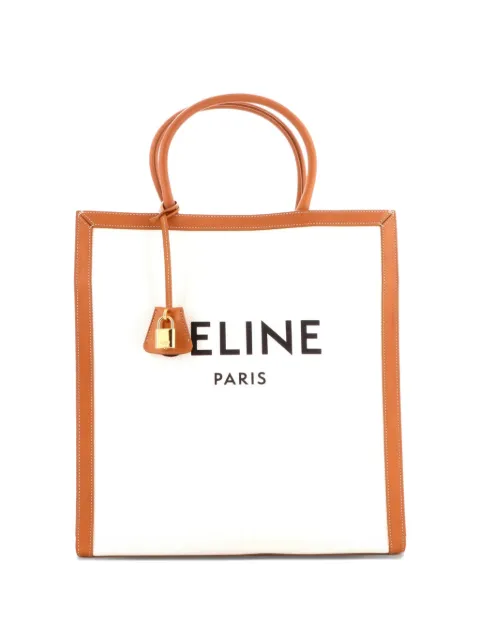 Celine Pre-Owned Vertical Cabas Canvas with Leather Large tote bag Brown VJGJCLVMN559QT1W