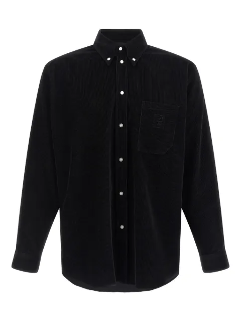 FENDI corduroy FF-logo-embroidered shirt Black FS1296ATEF