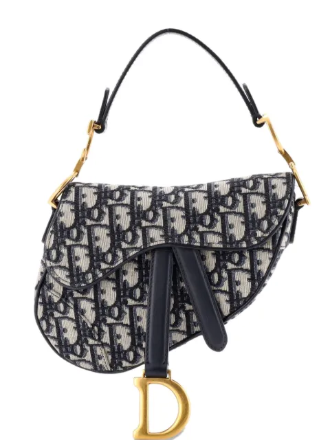 Christian Dior Pre-Owned Saddle Handbag Oblique Canvas Mini shoulder bag Blue TD47MDDNEIVY2M5C