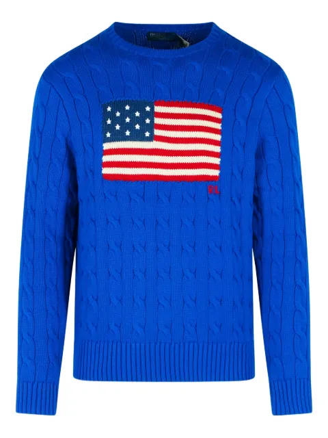 Polo Ralph Lauren braided american flag sweater Blue 710P05445