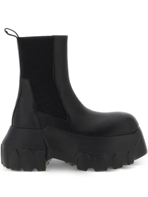 Rick Owens elastic-detail leather ankle boots Black RU01F2860LOO