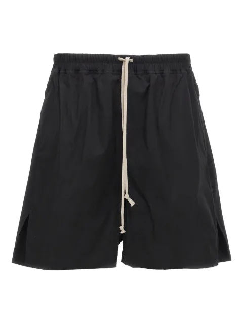 Rick Owens drawstring split cotton shorts Black RU01F2397TE