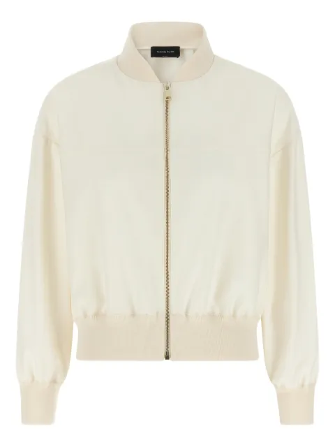 Fabiana Filippi zup-up bomber jacket Neutrals GCD266F227L7810145