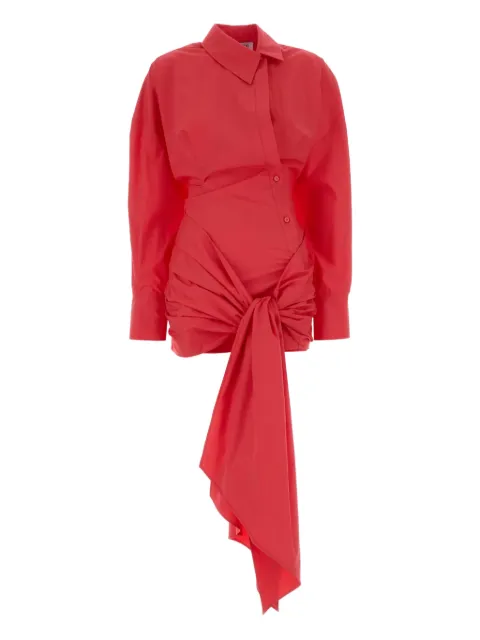 The Attico long-sleeved poplin shirt dress Red 260WCA00464CCC052AA