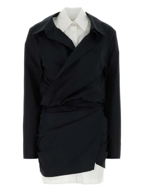 The Attico poplin wrap dress Black 260WCA00458CCE002AA