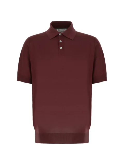 Brunello Cucinelli short-sleeve polo shirt Red MNB805405C3985