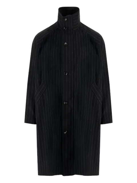 Giorgio Armani high-neck striped coat Grey GM002277TE17628