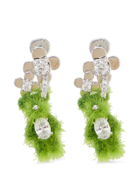 YVMIN flower silver earrings Silver 26158GRN00DLR