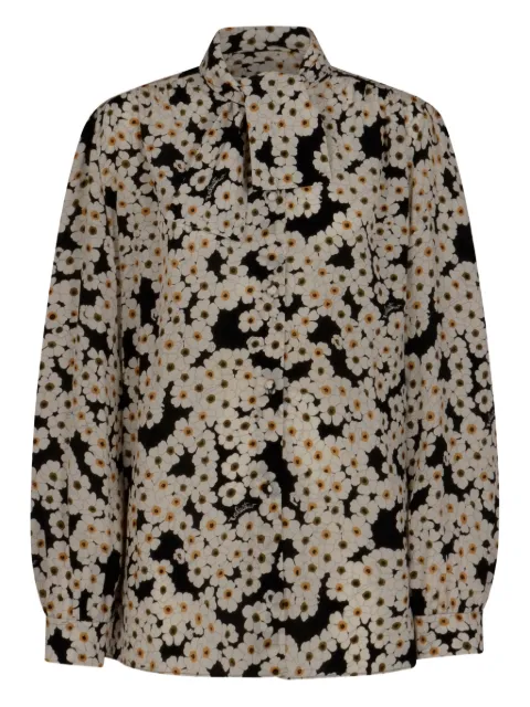 Valentino Garavani floral-print pussy-bow shirt Black BAB8369WW
