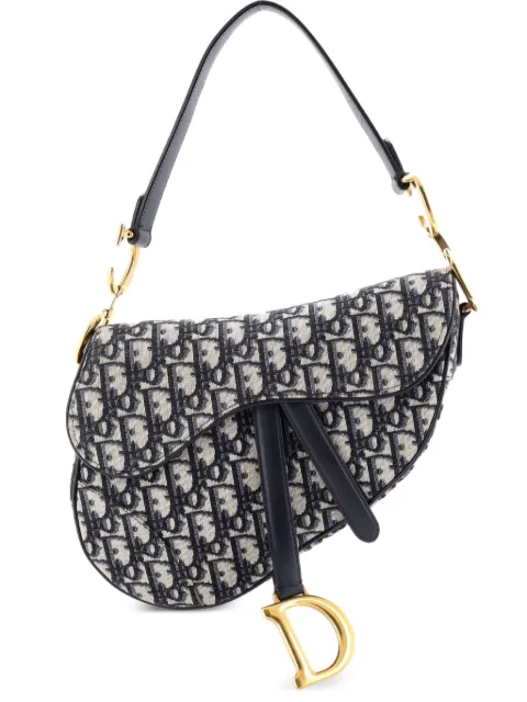 Christian Dior Pre-Owned Saddle Handbag Oblique Canvas Medium shoulder bag Blue AZGHK180VFF9MRPK