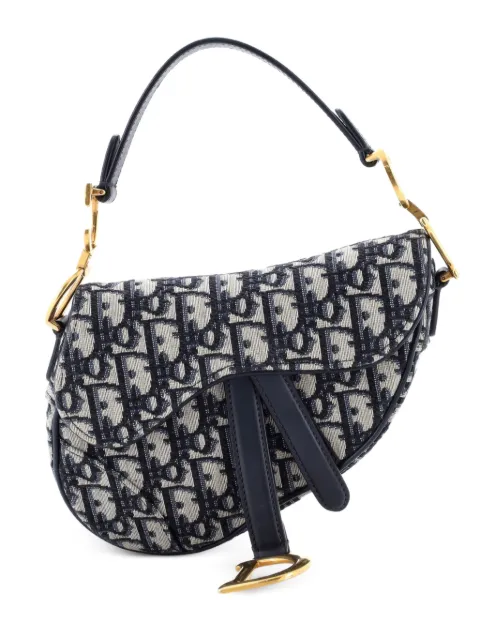 Christian Dior Pre-Owned Saddle Handbag Oblique Canvas Mini shoulder bag Blue MNYL4VK4BAVOJQXP