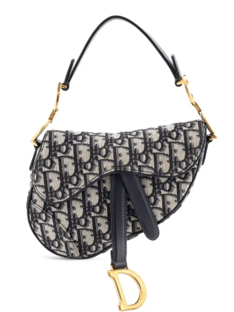 Christian Dior Pre-Owned Saddle Handbag Oblique Canvas Mini shoulder bag Blue 1X1OVFAZY1IQTHH7