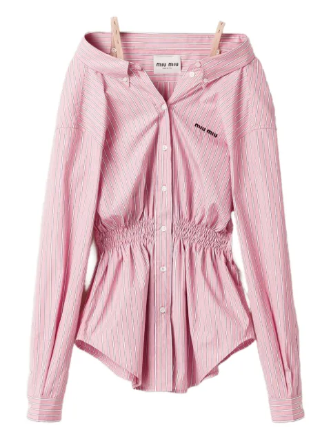 Miu Miu striped poplin dress Pink MF6125SOOO180U