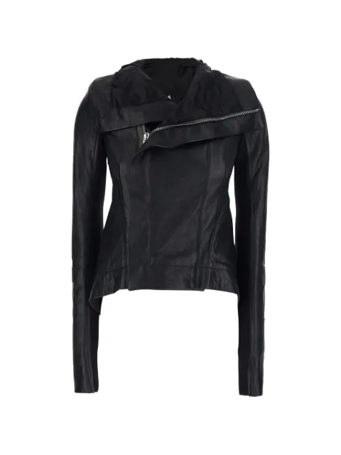 Rick Owens leather zip-up jacket Black RP01F6743LBE