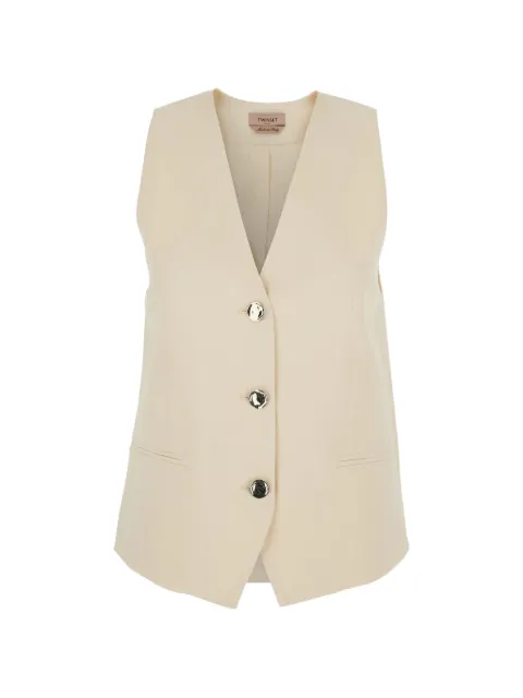 TWINSET buttoned V-neck gilet Neutrals 261TP222407222