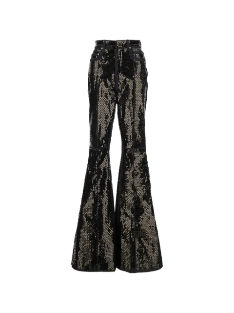 Rick Owens Bolan sequinned flared jeans Black RP01F6329SRAKM30994
