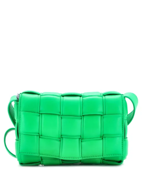 Bottega Veneta Pre-Owned Cassette Padded Maxi Intrecciato Leather Small crossbody bag Green IAP0EULSSWBWAFIN