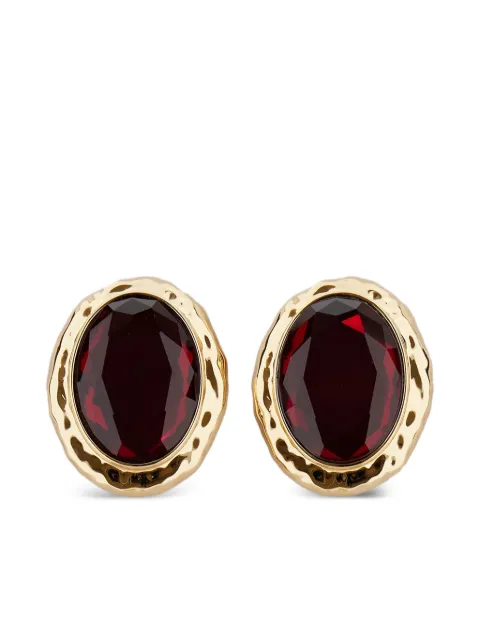 Self-Portrait oval-shape earrings Gold RS26600ERRED